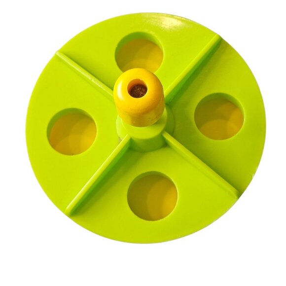 VTG 70s Fisher Price Little People Merry Go Round School Playground Green Yellow - Picture 2 of 10